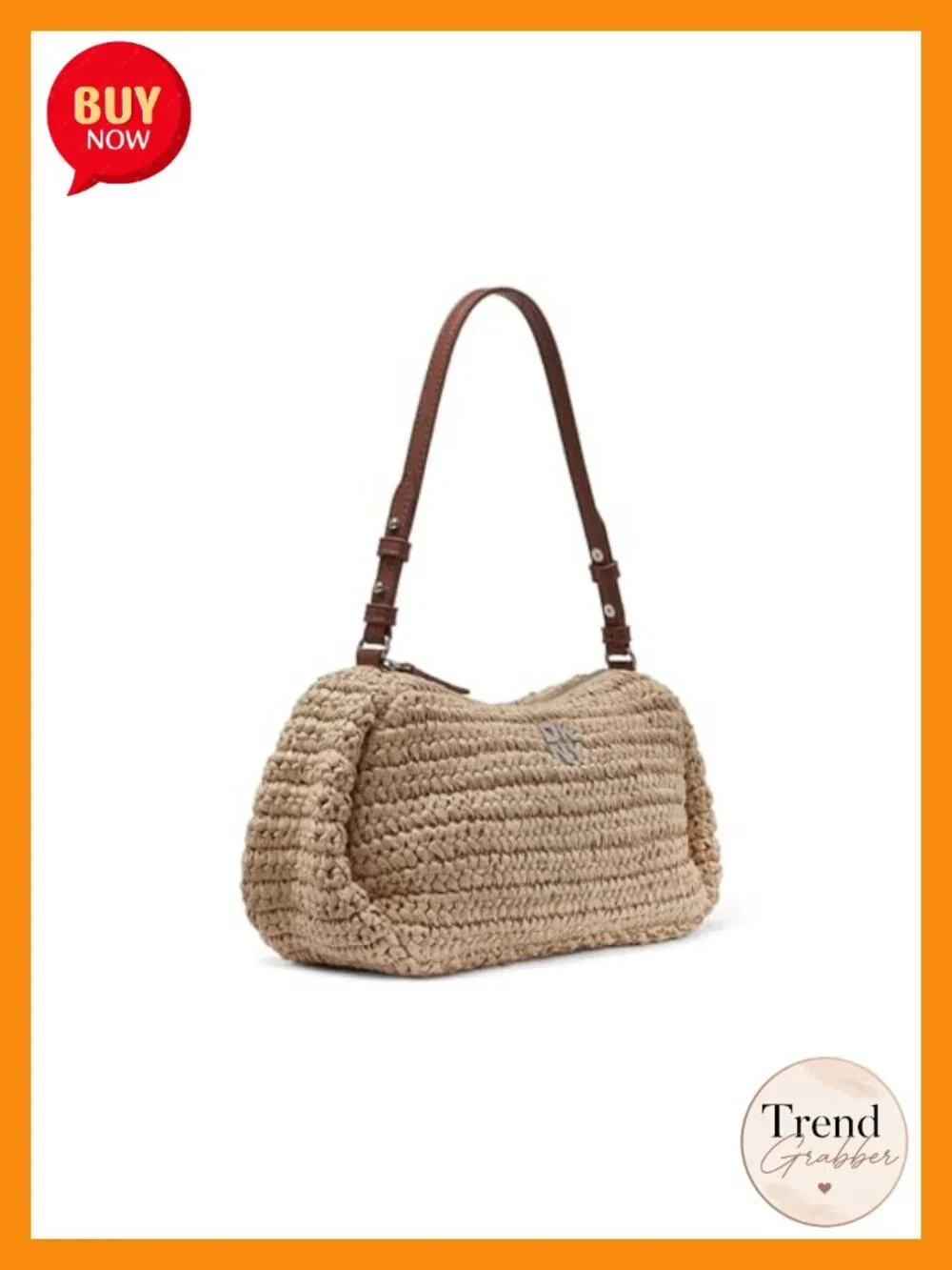 Hobo Shoulder Bag with Zipper Closure, Paper Material, 2 Compartments